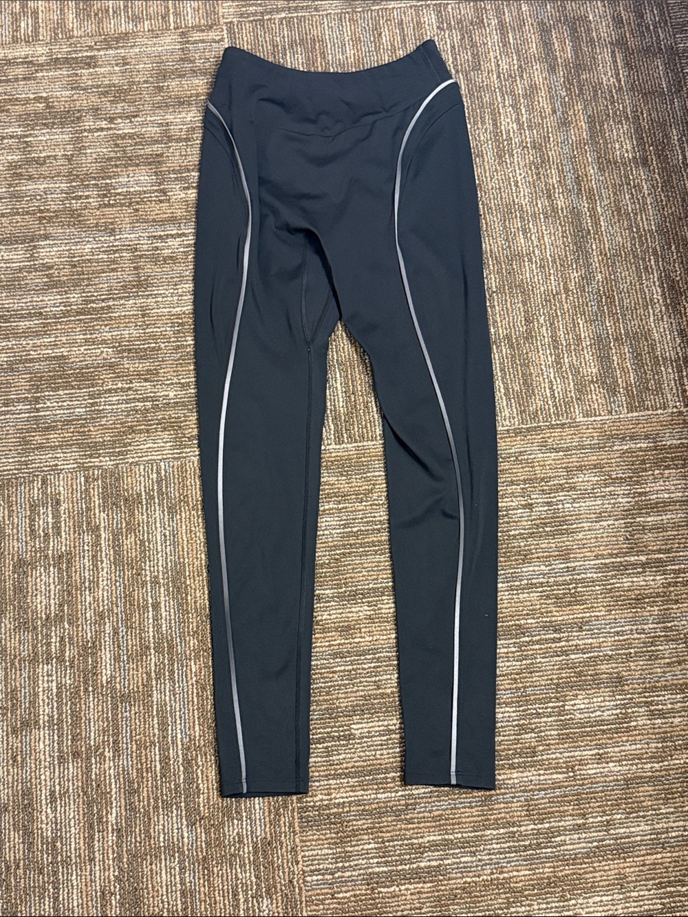 Gymshark Black Leggings with Back Scrunch and Reflective Trim